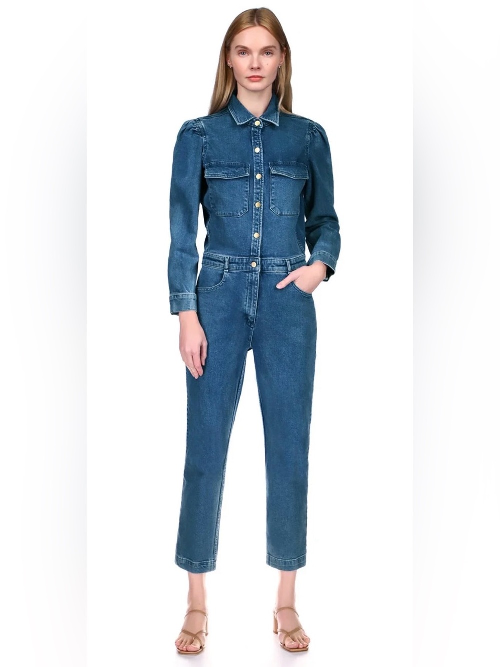 DL1961 Freja Denim Jumpsuit – Tripoli Wash – Size Large - Picture 1 of 4